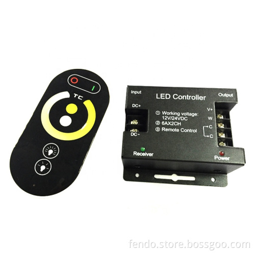 Wireless RF Remote Control for 12V/24V Dimmable LED Lights - Color Temperature Adjustable Controller